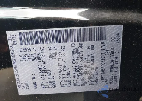 2023 Nissan Rogue S Intelligent Awd z USA, uszkodzony, nr VIN 5N1BT3AB7PC901338